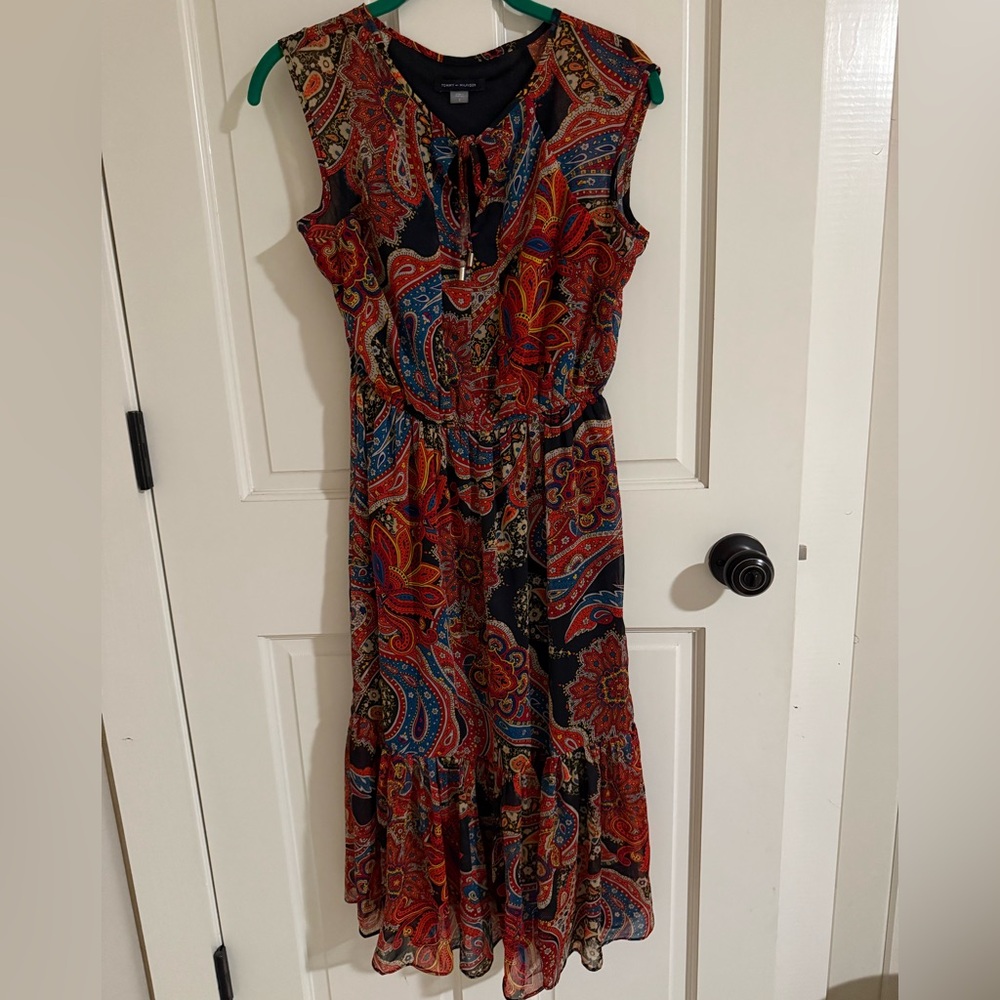 Tommy Hilfiger Paisley Print Sleeveless midi Dress
